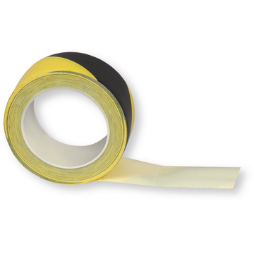 Cinta de señalización adhesiva, amarilla y negra, 50mmX0.14mmX33m